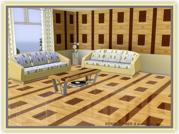 Sims 3 — Boxed Timber 4 pattern by marcorse — Boxed Timber 4 is a layered wood design, created using my Figured Walnut