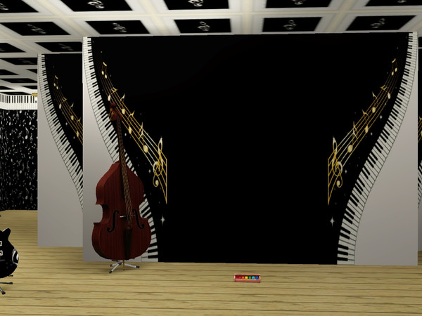 Sims 3 — KEYMURAL by ldanti2 — A 4 piece Mural Set, for all your Sims musical needs, Just a little something to Jazz up