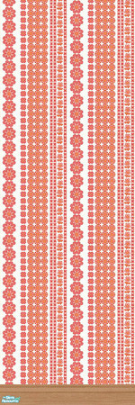 Sims 2 — Retro Wall 03 with Lightwood Trim by kittyispretty69 — Part of a set of four walls (wallpaper and matching paint