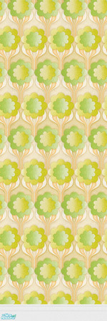 Sims 2 — Retro Wall 02 with White Trim by kittyispretty69 — Part of a set of four walls (wallpaper and matching paint
