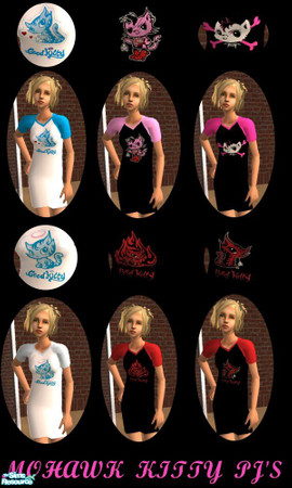 Sims 2 — Teen Mohawk Kitty PJs by frogger1617 — Mohawk Kitty PJ\'s for your Sims