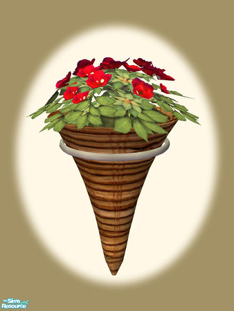 Sims 2 — Conical Wall Planter - Mesh by Shakeshaft — Part of a set of conical shaped planters for your sims patios, two
