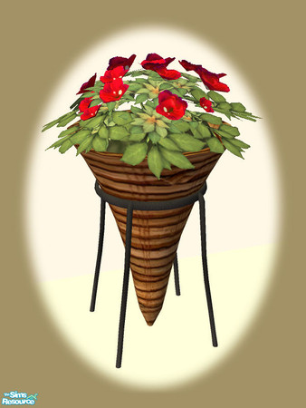 Sims 2 — Conical Planter - Mesh by Shakeshaft — Part of a set of conical shaped planters for your sims patios, two wall