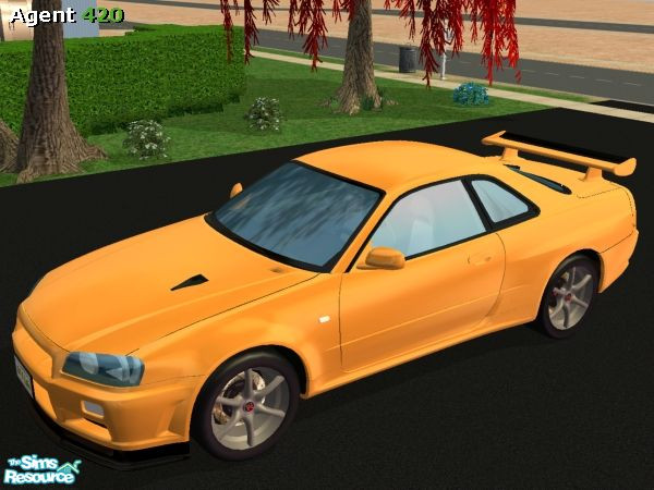 Sims 2 — A420 Metallic Light Racing Orange Nissan Skyline R34 by Agent420 — An Awesome new Metallic Light Racing Orange