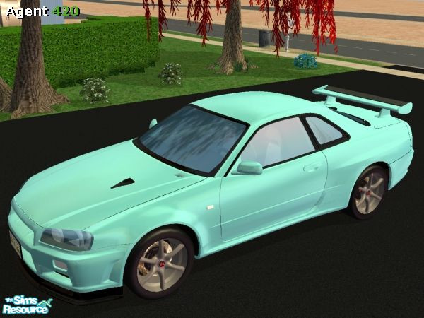 Sims 2 — A420 Metallic Light Blue Nissan Skyline R34 by Agent420 — An Awesome new Metallic Light Blue Nissan Skyline R34.