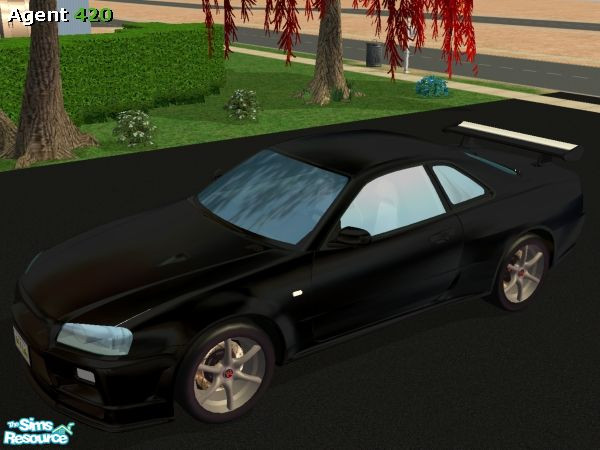 Sims 2 — A420 Metallic Black Nissan Skyline R34 by Agent420 — An Awesome new Metallic Black Nissan Skyline R34. MESH by