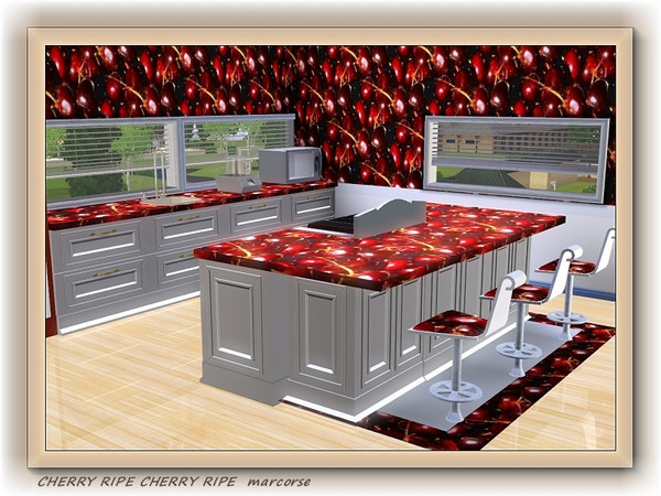 Sims 3 —   Cherry Ripe Cherry Ripe  pattern by marcorse — 'Ripe I cr-y . . .Full and fa-ir on-es, co- me a-nd buy' - the