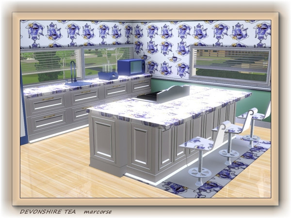 Sims 3 — Devonshire Tea pattern by marcorse — I'm not sure how widely a 'Devonshire Tea' is recognised, but it comprises