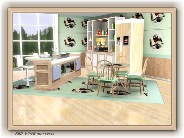 Sims 3 — Red Wine pattern by marcorse — A very simple repeat pattern featuring a glass of red wine, an open book and a