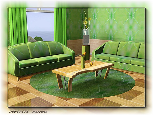 Sims 3 — Dewdrops pattern by marcorse — Hanging dewdrops on a single blade of grass in a diamond repeat pattern.