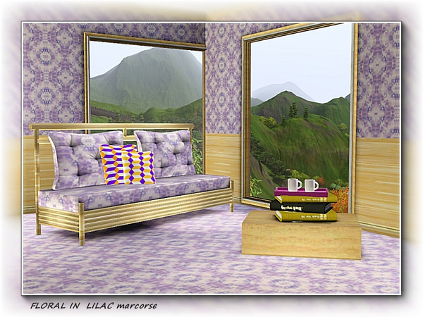 Sims 3 — Floral in Lilac pattern by marcorse — Pretty and unassuming, this floral design in shades of lilac.
