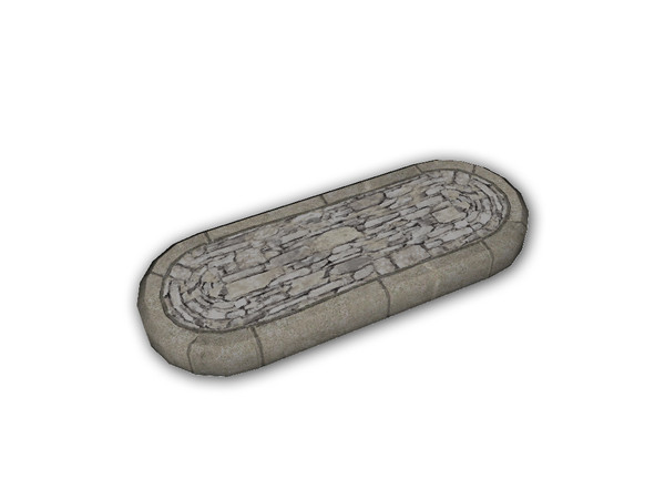 Sims 3 — Decor kerbstone island (1-tile) by Cyclonesue — A decorative kerbstone island for landscaping - made to work