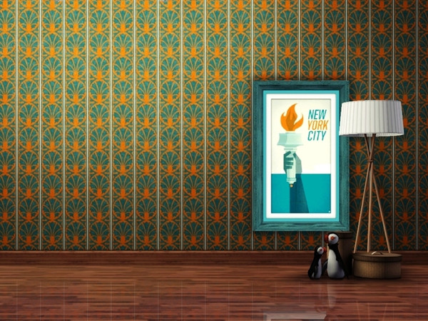 Sims 3 — Tulla pattern I vertical with fabric texture by Falko — Inspired by mid-century style part of Tulla handmade