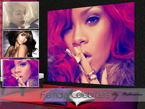 Sims 3 — Female Celebrities by TSR Archive — This set contains three paintings. We hope you like it!