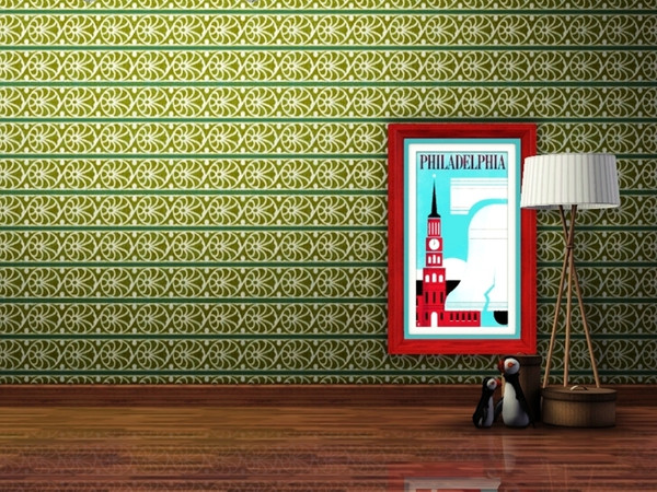 Sims 3 — Tulla pattern II horizontal with fabric texture by Falko — Inspired by mid-century style part of Tulla handmade