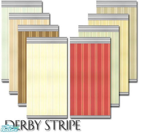 Sims 2 — DerbyStripes by Cynic08 — A set of 8 different wallpapers for your Sim\'s home. Colors include: Aqua, beige,