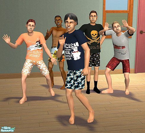 Sims 2 — Character  PJ\'s/Undies For Teen Boys by clcny20 — A set of 5 character PJ\'s/Undies for teen boys, with your