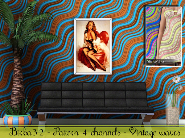 Sims 3 — B32 Vintage waves by Birba32 — Vintage waves, 4 color channels.
