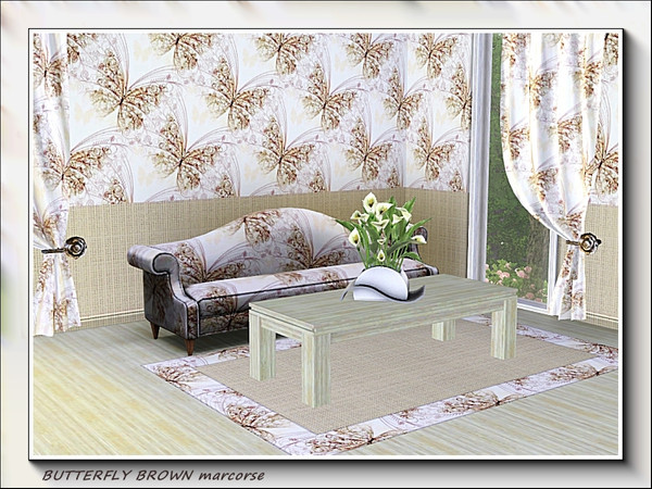 Sims 3 — Butterfly Brown pattern by marcorse — A pretty and delicate regular repeat of a brown butterfly
