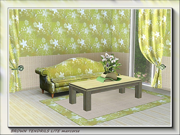 Sims 3 — Brown Tendrils Lite pattern by marcorse — The Brown Tendrils pattern in a lighter tone.