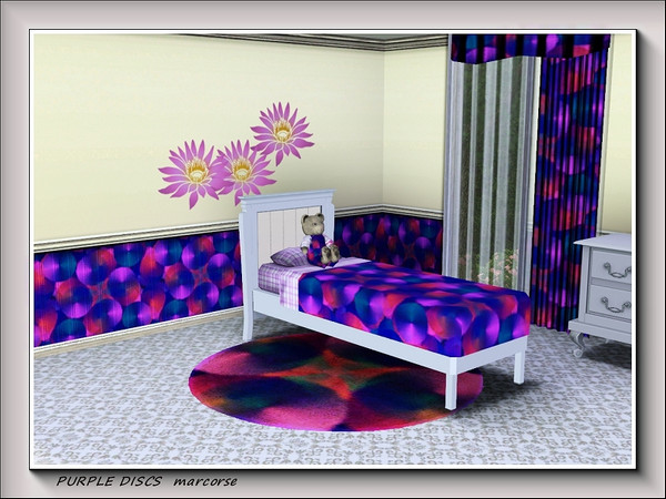 Sims 3 — Purple Discs pattern by marcorse — This bright is almost painful! A scatter of CDs in purple, pink, blue and