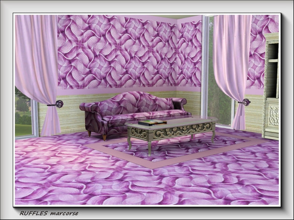 Sims 3 — Ruffles pattern by marcorse — An interesting, ruffled pattern in pink.