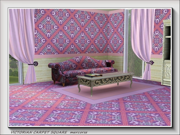 Sims 3 — Victorian Carpet Square pattern by marcorse — The design from an old Victorian carpet square, this is also at