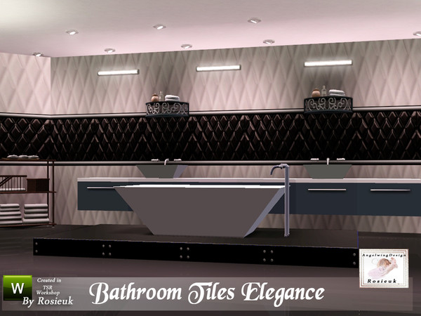 Sims 3 — BathroomTile  by Rosieuk — Bathroom Tiles that have an elegant black,white,and silver tile, that will grace any