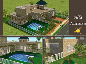 Sims 2 — evi2s Villa Natassa by evi — A small but luxurious villa with two bedrooms, a pool, a garage and a big terrace.