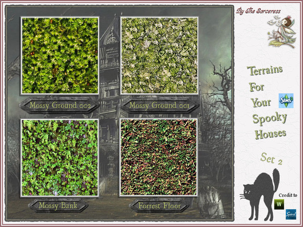 Sims 3 — Terrains for Spooky Houses Set 2 by thesorceress — The Second Set of Groundcovers to add a little spookyness to