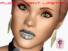 Sims 3 — Floral Printed Lipstick by pepper0908892 — Floral printed lipstick. Has three recolorable areas.