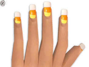 Sims 2 — Nails 29 by zodapop — Yellow, orange, and white nails. Can be found under head accessories. 