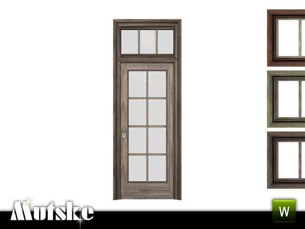 Sims 3 — Victorian Door with Glass 1x1 by Mutske — 4 recolorable parts. Made by Mutske@TSR. TSRAA.