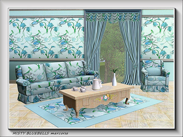 Sims 3 — Misty Bluebells pattern by marcorse — A misty repeat pattern featuring little blue bell flowers.