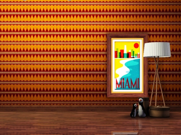 Sims 3 — Tulla pattern VI horizontal with fabric texture by Falko — Inspired by mid-century style part of Tulla handmade