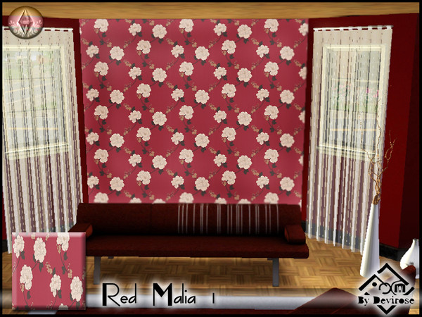 Sims 3 — Red Malia 1 by Devirose — By Devirose,created using EA's 'Create a Pattern'.'-No need Expansion packs,base game