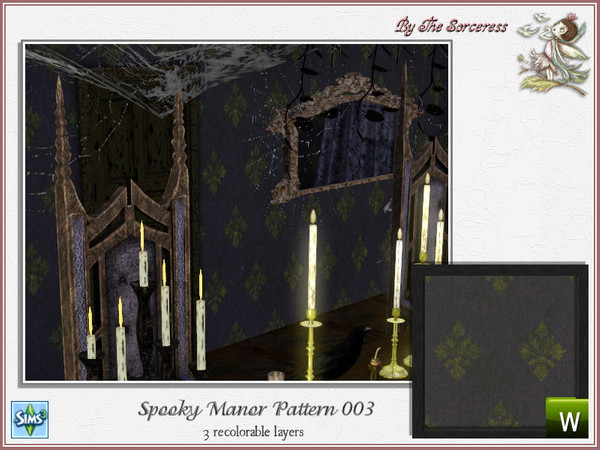 Sims 3 — JJs Spooky Manor Pattern 003 by thesorceress — A set of recolorable patterns with a grungy layer for your Spooky