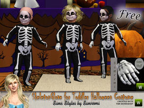 Sims 3 — Skeleton Gloves for Toddler Skeleton Costume~FREE by simromi — These gloves go with the Toddler Skeleton