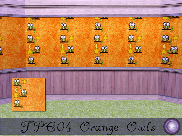 Sims 3 — D2DTPC04 Owl Orange by D2Diamond — Part of the Texture Pattern Challenge Collection. Patterns and Textures by