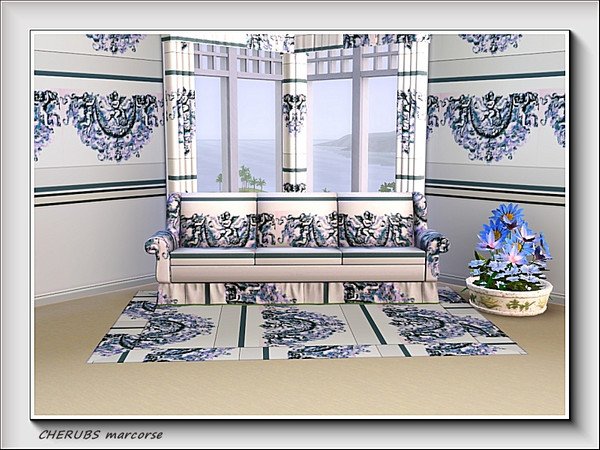 Sims 3 — Cherubs pattern by marcorse — A swag banner featuring 3 cherubs in a simple horizontal repeat pattern. 4