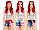Sims 3 — [IW] AF USA Cropped Shorts by IkariW2 — What includes: +3 recolorable channels +CAS and launcher thumbs +3