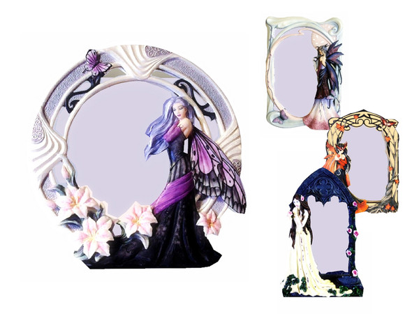 Sims 3 — Fairies Wall Mirror Set  by Flovv — A set of four wall mirrors guarded by fairies. Perfect decoration in any