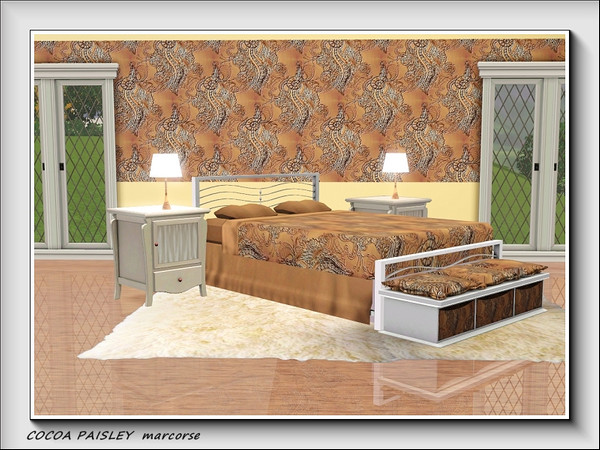 Sims 3 — Cocoa Paisley pattern by marcorse — A different style of paisley in a elegant cocoa brown.