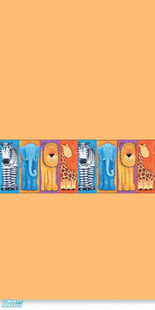 Sims 2 — Jungle Creatures Nursery - Orange Wallpaper by lym — Part of my Jungle Creatures Nursery set.