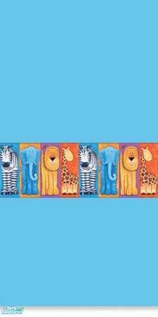 Sims 2 — Jungle Creatures Nursery - Aqua Wallpaper by lym — Part of my Jungle Creatures Nursery set.