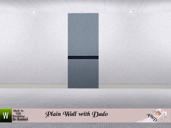 Sims 3 — Plain wall for niche by Rosieuk — Plain wallpaper with dado rail.