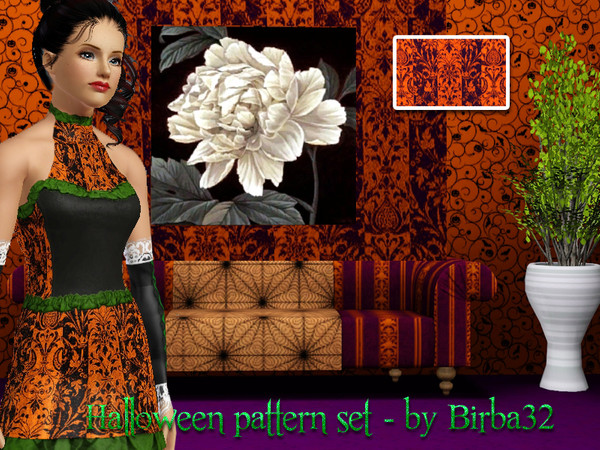 Sims 3 — Halloween patterns - damasco2 by Birba32 — Damask pattern, perfect for halloween but just change the colors for