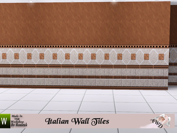 Sims 3 — Italian style tile by Rosieuk — Italian style tile by Rosieuk @ TSR Bathroom wall and floor tiles; this set has