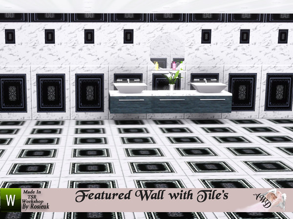 Sims 3 — Featured and Marble Wall by Rosieuk — Featured Marble Wall By Rosieuk@TSR Featured Bathroom wall and floor