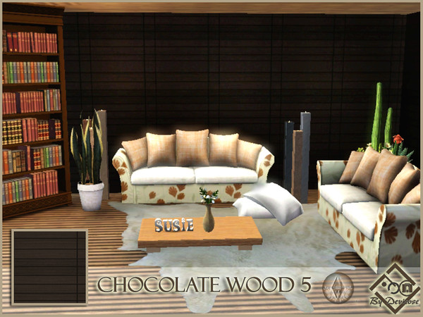Sims 3 — Chocolate Wood 5 by Devirose — Base game compatible,no need EP.Created with EA patterns tool.Enjoy^^